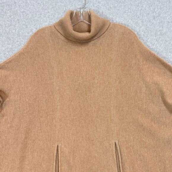 Garnet Hill Oversized Turtleneck Sweater Size M Merino Wool Cashmere QuietLuxury - Picture 2 of 16